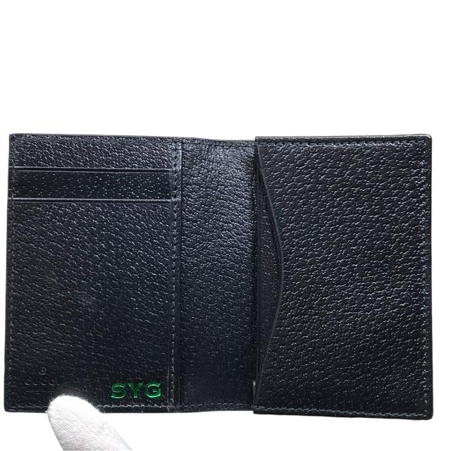 GUCCI グッチ 黒 レザー 名刺入れ GGロゴ 428737 GUCCI グッチ 428737 カードケース パスケース 名刺入れ 二
