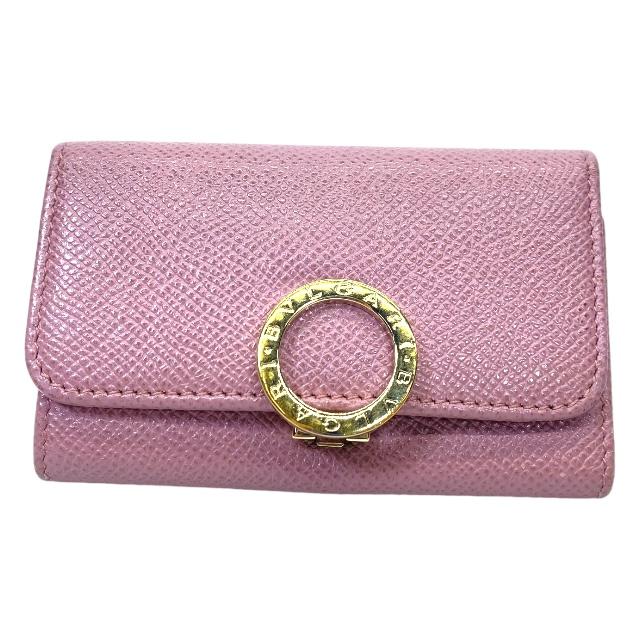 BVLGARI ブルガリ ロゴクリップ 6連 キーケース レザー ピンク BVLGARI ブルガリ ロゴクリップ 6連 キーケース レザー ピンク