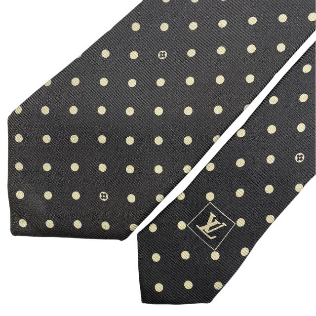 Louis Vuitton ループタイ シルク 白/黒/金
