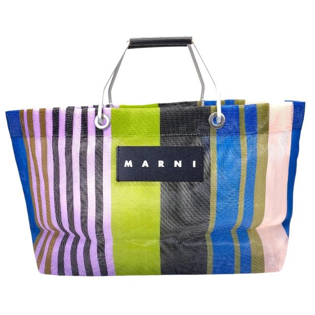 MARNI フラワーパターン エコバッグ MARNI マルニマーケット エコバッグ A4 折り畳み 布 シルク