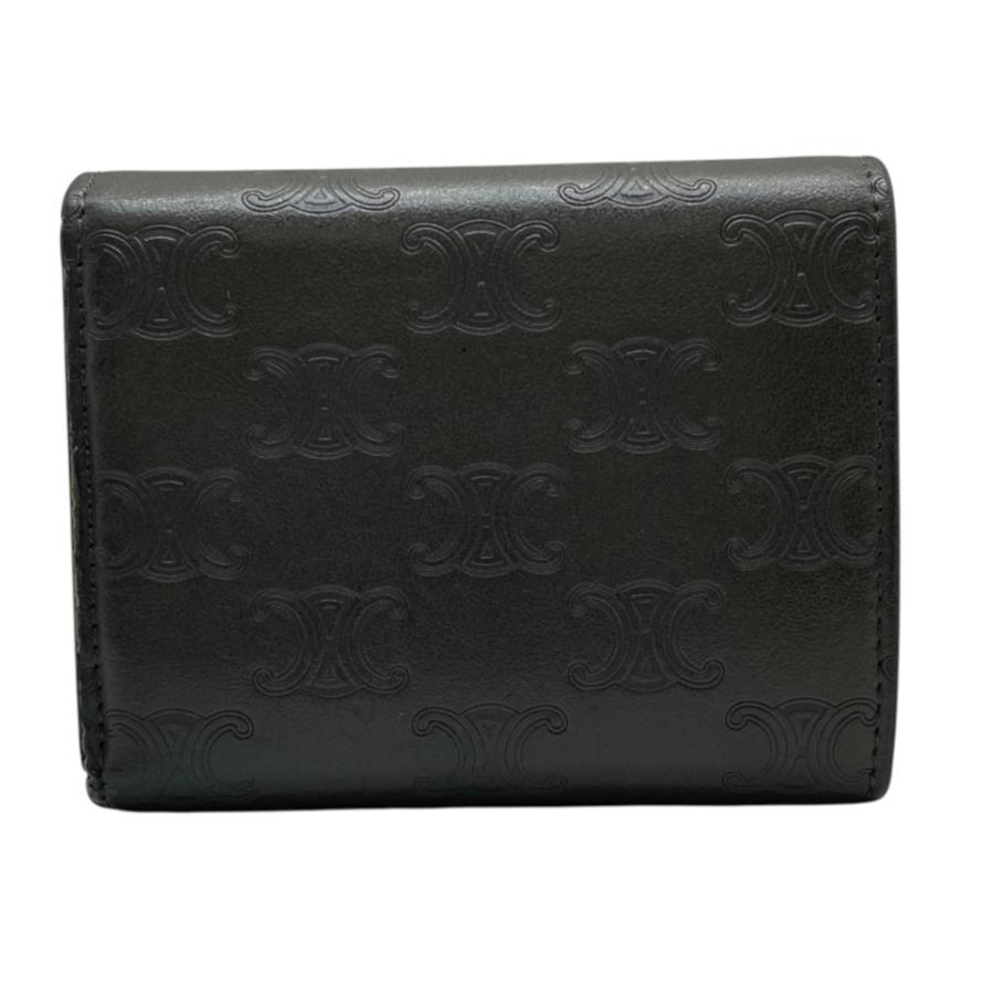 CELINE トリオンフ エンボス 三つ折り財布 ブラック CELINE（セリーヌ） トリオンフ 三つ折り財布 コンパクトウォレット