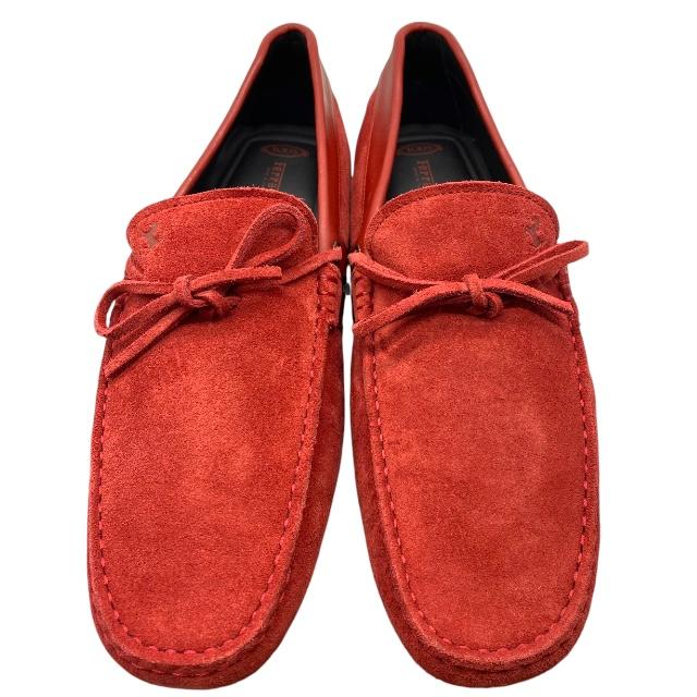未使用 TOD'S Ferrari ドライビングシューズ レッド 10 1/2 TOD'S（トッズ） 【未使用】TODS Ferrari フェラーリ ローファー