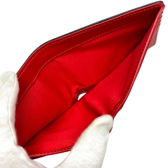 未使用 クリスチャン ルブタン 二つ折り財布 カードウォレット キャンバス レザー ブラック レッド メンズ Christian Louboutin | Christian Louboutin | 05