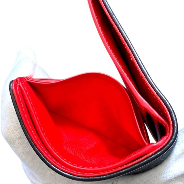 未使用 クリスチャン ルブタン 二つ折り財布 カードウォレット キャンバス レザー ブラック レッド メンズ Christian Louboutin | Christian Louboutin | 08