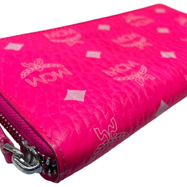 MCM エムシーエム　サフィアーノレザー　長財布　ピンク MCM エムシーエム 財布 長財布 ロングウォレット ラウンド