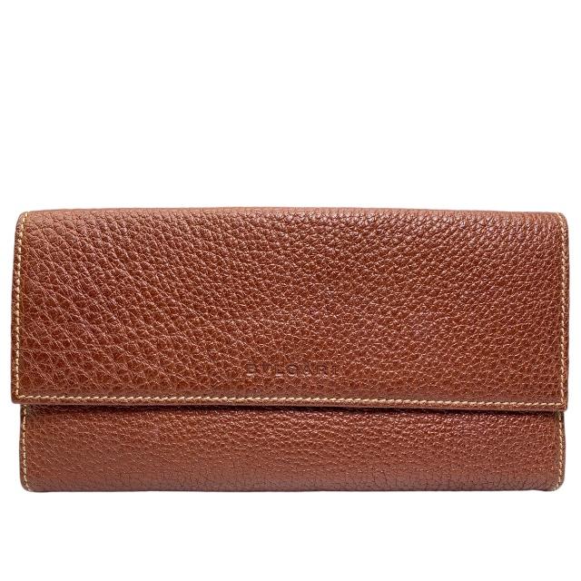 美品　BVLGARI ブルガリ 財布 ブラウン レザー　二つ折り財布 BVLGARI（ブルガリ） 財布 長財布 ロングウォレット 二つ折り財布 折