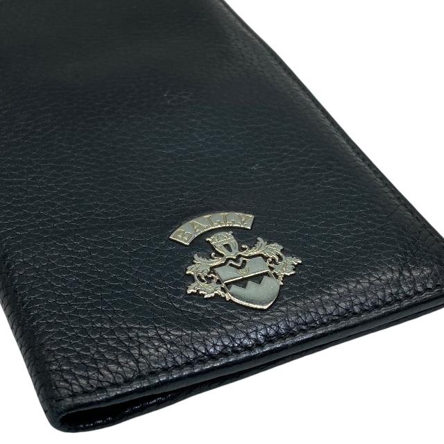 BALLY バリー 長財布 折財布 ブラック レザー トレスポ ロゴ金具 しぼ革 BALLY バリー 長財布 折財布 ブラック レザー トレスポ ロゴ金具
