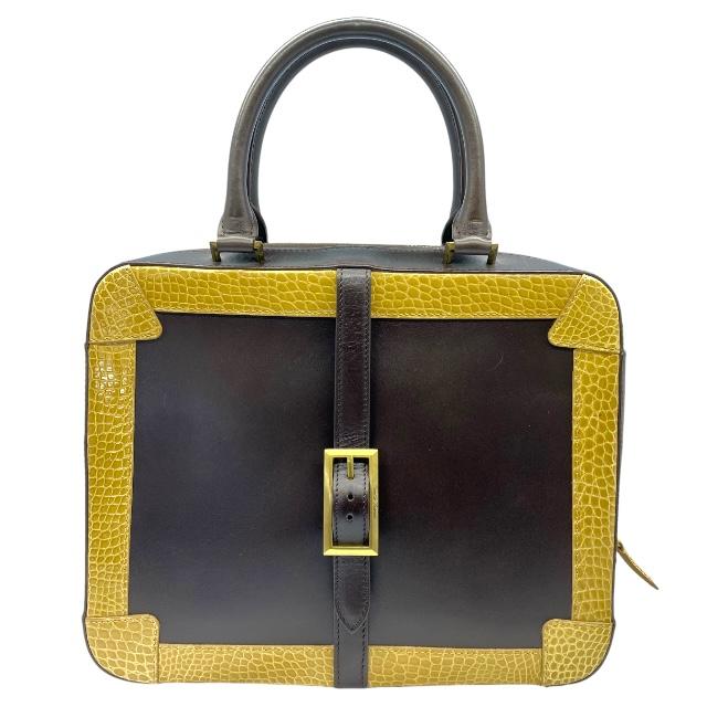 【美品】カミーユ フォルネ ハンドバッグ ダークグレー×ブルーマット カミーユ フォルネ ハンドバッグ 12.01 トートバッグ AAU001