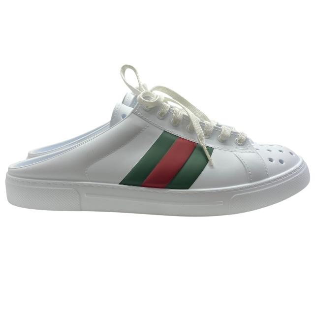 新品未使用 GUCCI サンダル インターロッキングG ウィメンズ スライドサンダル ・ホワイト ラバー