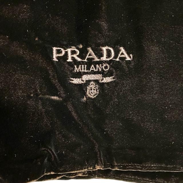 プラダ 40003-187 ベロア ストール ショール マフラー アクセサリー ロゴ ブラウン ウール ビスコース シルク PRADA_5