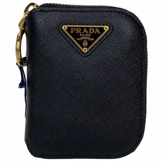 【美品】PRADA レザー ロゴ ポーチ マルチケース