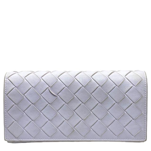 美品 付属品完備 ボッテガヴェネタ 長財布 二つ折り イントレチャート ブラウン BOTTEGA VENETA ボッテガヴェネタ 長財布 イントレチャート 革