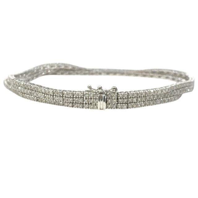 ブレスレット 3連 テニスブレスレット K18WG 18金 3.00ct ダイヤモンド 