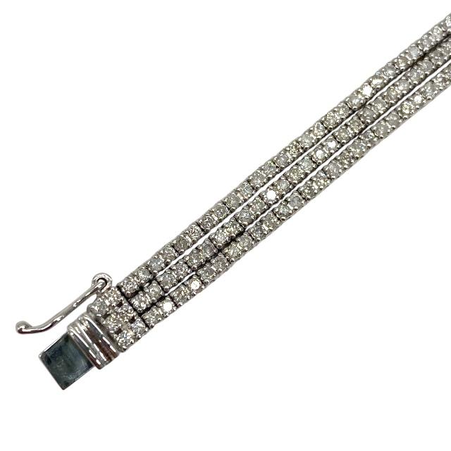 ブレスレット 3連 テニスブレスレット K18WG 18金 3.00ct ダイヤモンド 