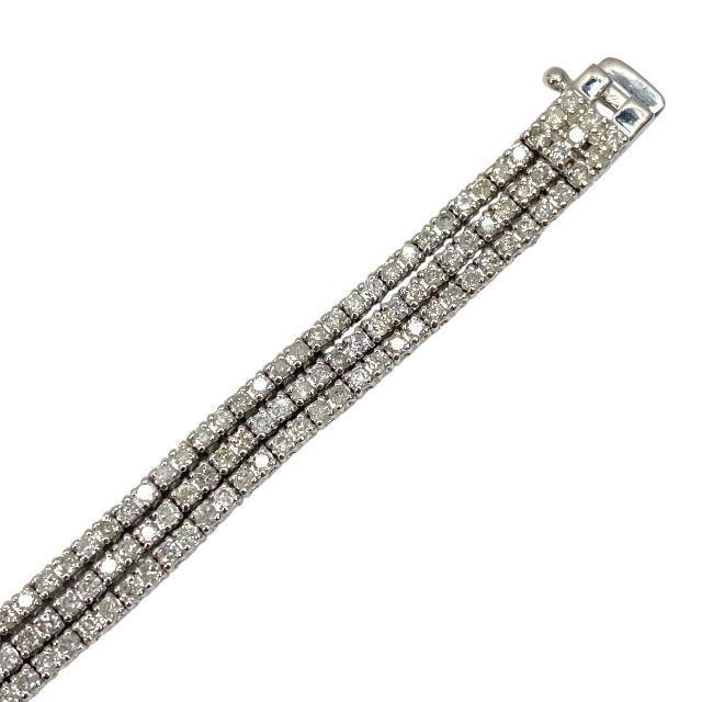 ブレスレット 3連 テニスブレスレット K18WG 18金 3.00ct ダイヤモンド