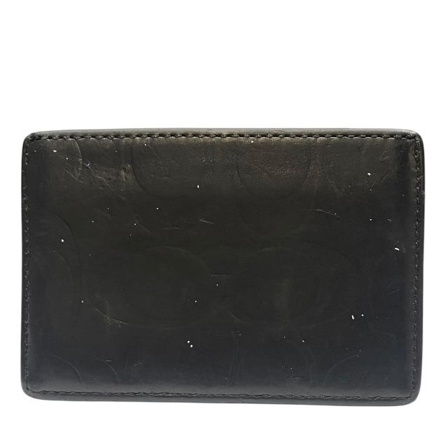 COACH ブラック レザー カード・コインケース COACH コーチ カードケース パスケース コンパクト レザー