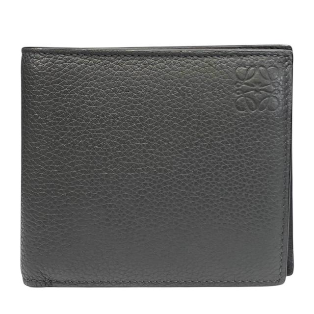 LOEWE 二つ折り財布 グレー レザー