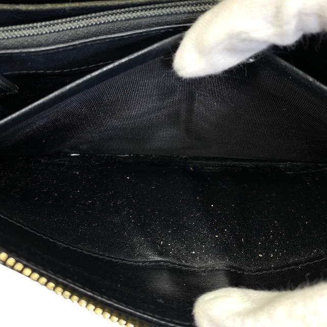 YSL ブラックレザー長財布 保存袋付き サンローラン SAINT LAURENT 二つ折り長財布 レディース 長財布