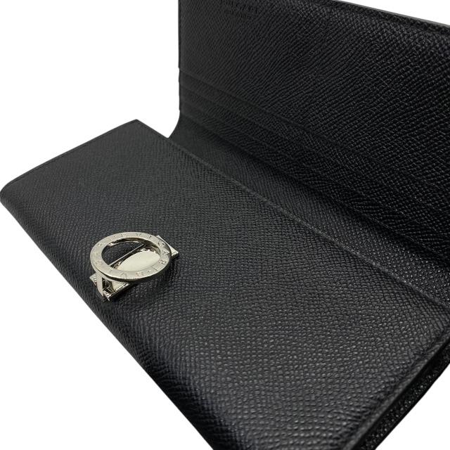 ブルガリ BVLGARI 長財布 ブラックレザー A828 BVLGARI（ブルガリ） 長財布 マン ラージウォレット 型押し グレイン