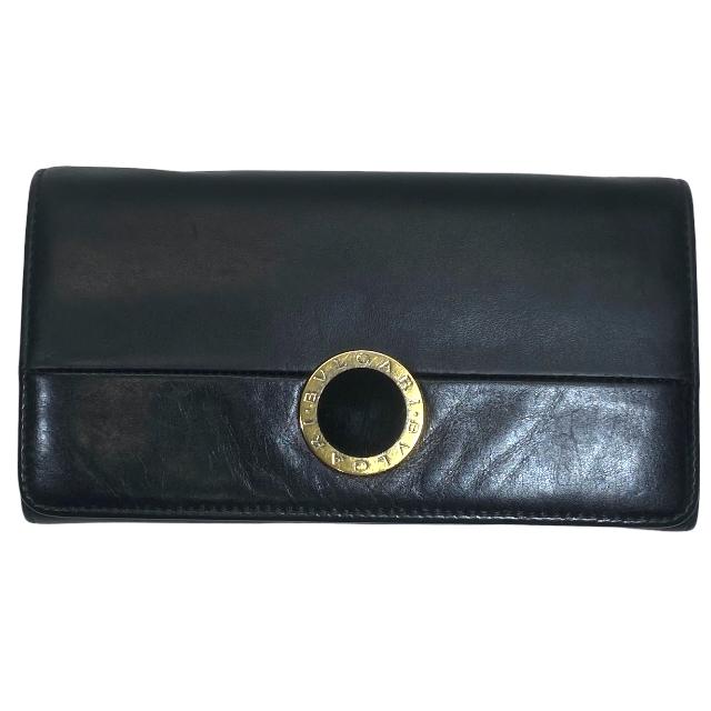 BVLGARI ブルガリ BBTONDO 284691 長財布 二つ折り ブラック レザー 