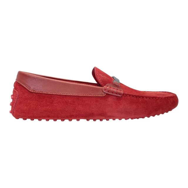 未使用　トッズ フェラーリコラボ メンズ　ドライビングシューズ 　赤　28.5㎝ TOD'S (トッズ ) フェラーリ レザー ドライビングシューズ