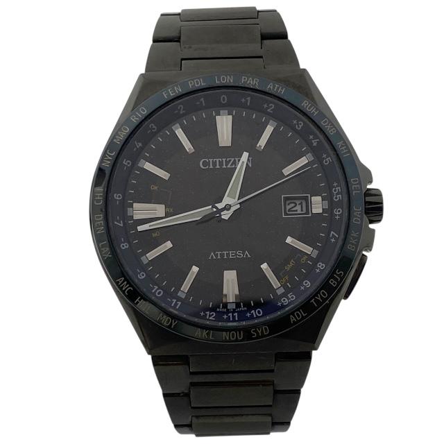 美品✨箱付✨シチズン アテッサ 腕時計 ソーラー クロノグラフ ブラック 稼働 ATTESA（CITIZEN） シチズン アテッサ クロノグラフ ワールドタイム