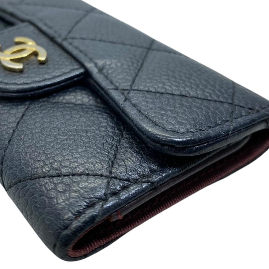 CHANEL シャネル キャビアスキン マトラッセ 6連 キーケース
