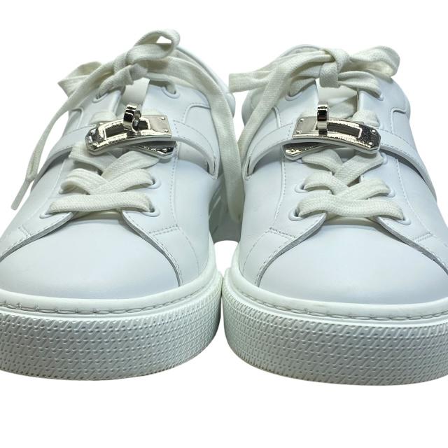 HERMES◇ケリー/ローカットスニーカー/38/WHT/レザー HERMES Kelly