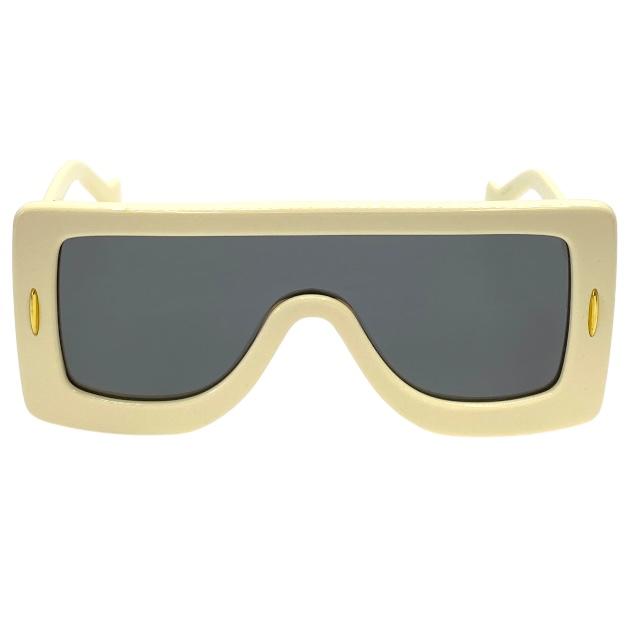 美品 人気LOEWEロエベ サングラス アイボリー ゴールドロゴ ケース付き LOEWE（ロエベ） LW40104I 25A 122□0 140 チャンキー アナグラム