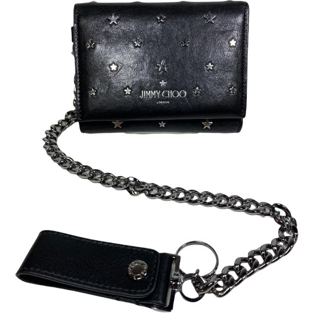 ネイビーシー JIMMY CHOO ジミーチュウ ROLF スタースタッズ 三つ折り
