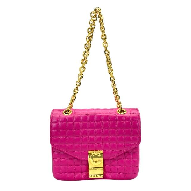 CELINE セリーヌ レザー ミニボストン ハンドバッグ ピンク 本革