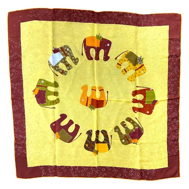 Hermès シルクスカーフ エレファントライオン HERMES（エルメス） 美品 スカーフ カレ70 La Ronde des Elephants