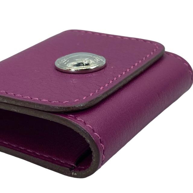 HERMES（エルメス） ポストイットケース 小物 ロゴ レザー パープル