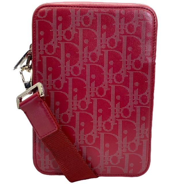 Dior ショルダー　バッグ 赤　オブリーク Christian Dior ディオール ショルダーバッグ クロスボディ