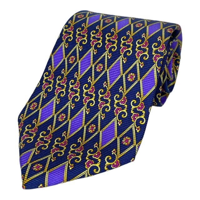 未使用】VERSACE ヴェルサーチ ネクタイ ループタイ シルク パープル