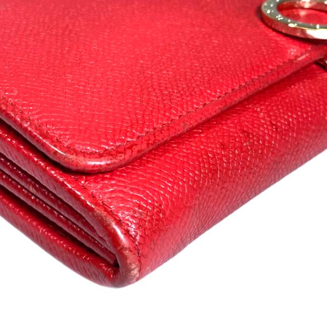 美品 BVLGARI ブルガリレザー 二つ折り 長財布 ブラック レッド BVLGARI ブルガリ 財布 二つ折り長財布 札入れ ロゴクリップ
