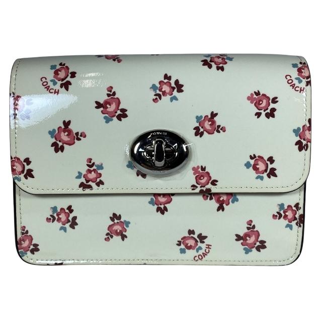 限定品 フラワーモチーフ コーチ Coach チェーンショルダーバッグ ピンク ホワイト クリーム系 花柄 パテントレザー ショルダー バッグ Awacc Org