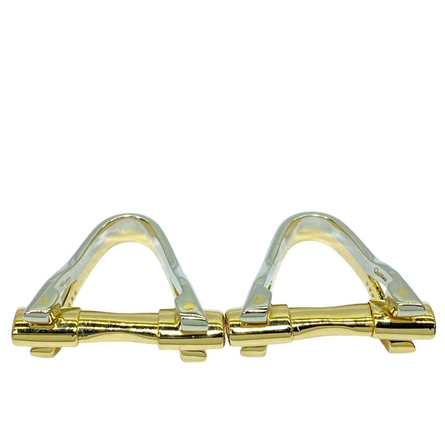 Cartier カルティエ カフス カフリンクス ダブルC ロゴ 金×銀 CROG001200 - ドゥーブルC ドゥ カルティエ カフリンクス