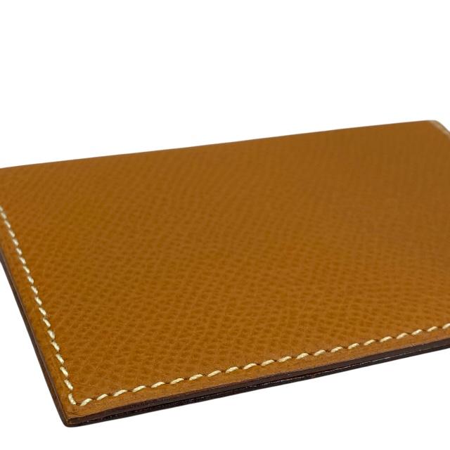 HERMES エルメス ブラウン レザー 名刺入れ カードケース HERMESエルメス名刺入れ カードケース 茶色ブラウン二つ折り