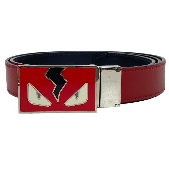 FENDI フェンディ モンスター バックル ベルト リバーシブル レザー レッド ブラック シルバー金具 :1114-a3583c:SENSE  Yahoo!ショッピング店 - 通販 - Yahoo!ショッピング