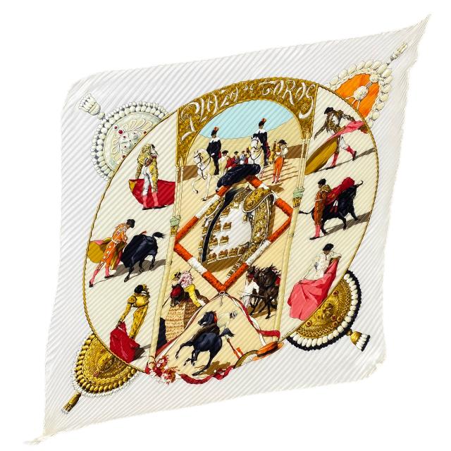 HERMES プリーツスカーフ 『PLAZA DE TOROS』 闘牛場 HERMES プリーツスカーフ 『PLAZA DE TOROS』 闘牛場