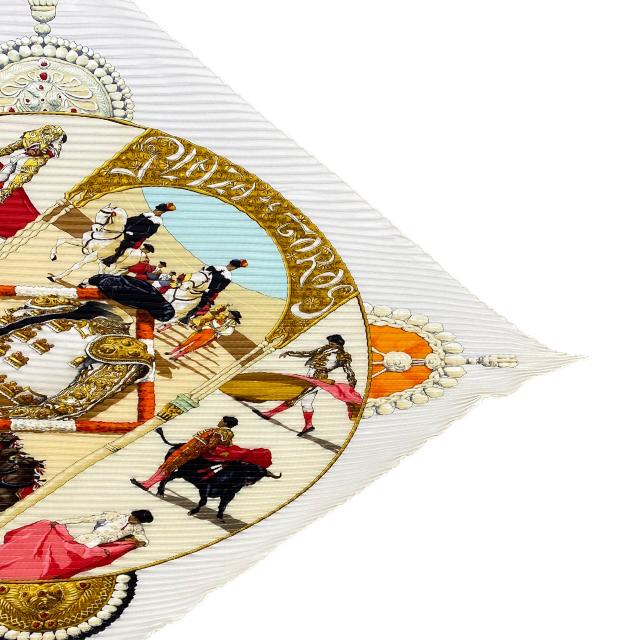 HERMES プリーツスカーフ 『PLAZA DE TOROS』 闘牛場 HERMES プリーツスカーフ 『PLAZA DE TOROS』 闘牛場