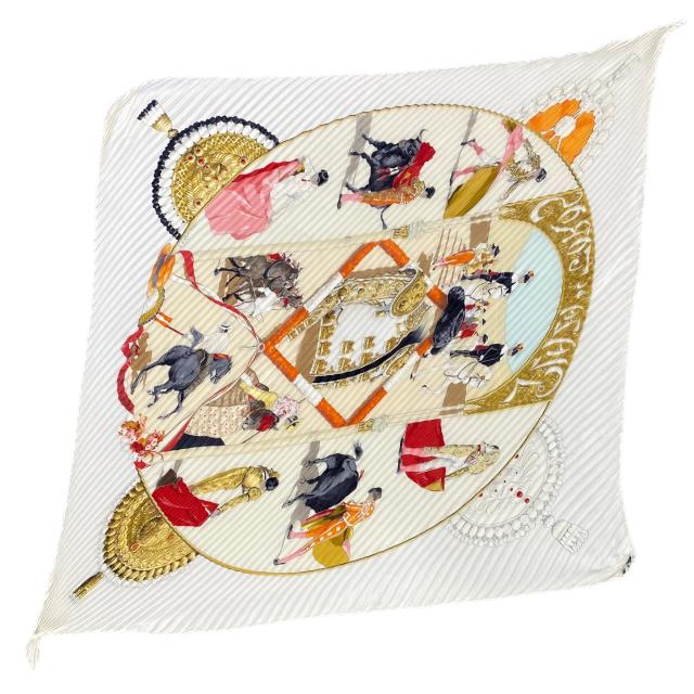HERMES エルメス スカーフ プリーツカレ プリーツ カレ PLAZA DE
