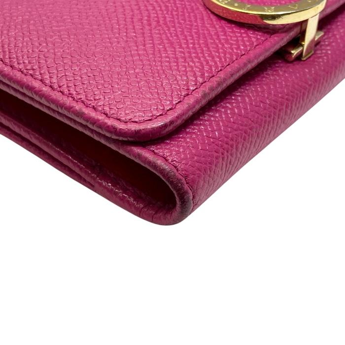 BVLGARI ブルガリ ピンクレザー三つ折り財布　裏地赤　箱・品質証明書付き BVLGARI ブルガリ】セルペンティ フォーエバー 三つ折り財布 (Bvlgari