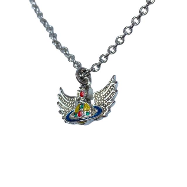 Vivienne Westwood ヴィヴィアン ウエストウッド MAN BETH ENAMEL PENDANT ネックレス アクセサリー オーブ 羽  メタル シルバー