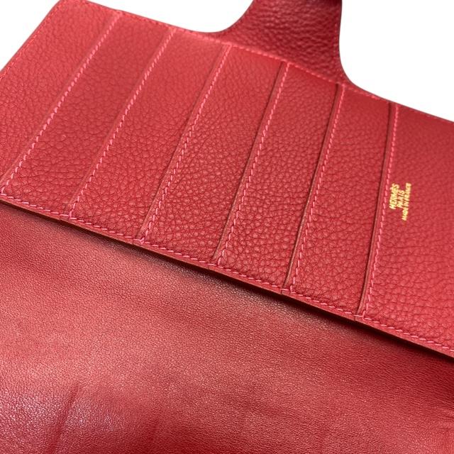 ⭐️良品⭐️ エルメス ドゴンMM 二つ折り長財布 レザー ブラック HERMES エルメス ドゴンMM 財布 二つ折り財布 折り財布 長財布