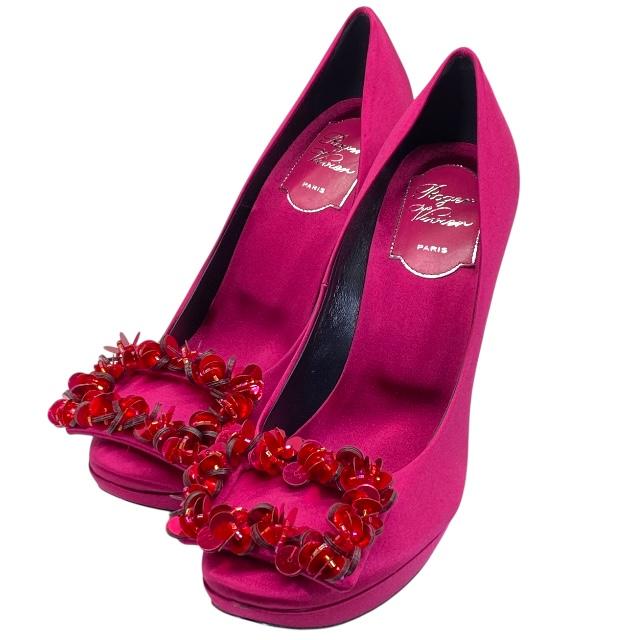 Roger Vivier ロジェヴィヴィエ　サンダル　パンプス　ハイヒール　美品 ロジェヴィヴィエROGERVIVIERパンプス37ハーフ黒短時間使用美品