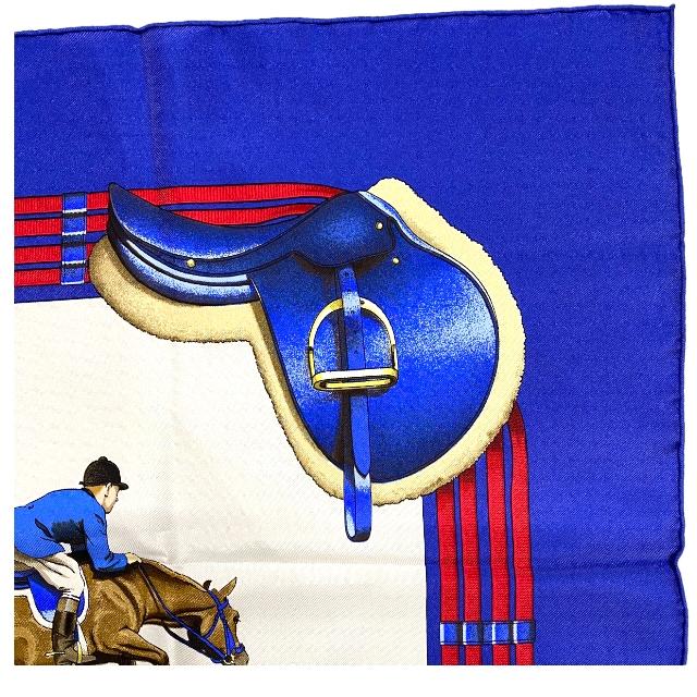 HERMES エルメス スカーフ 大判 カレ90 JUMPING ベルト リボン 馬