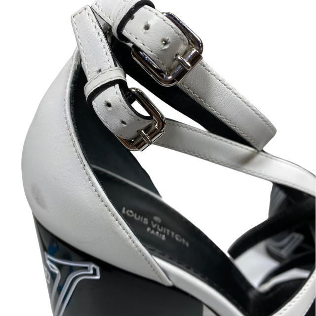 正規品モノグラム柄オープントゥサンダル38 モード エ ジャコモ ディッシィ MODE ET JACOMO D'ICI オープン