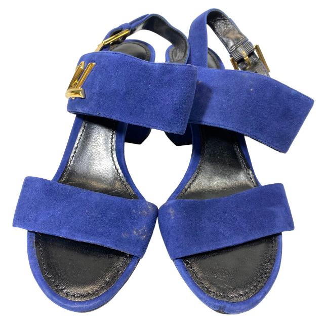 LOUIS VUITTON ルイヴィトン ネイビー オープントゥ ハイヒール 【公式